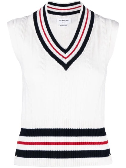 Rwb-Stripe Cashmere Top