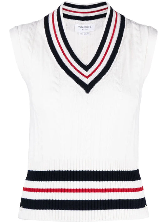 Rwb-Stripe Cashmere Top