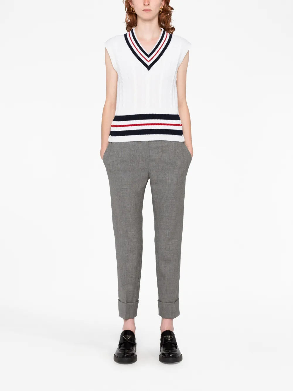 Rwb-Stripe Cashmere Top