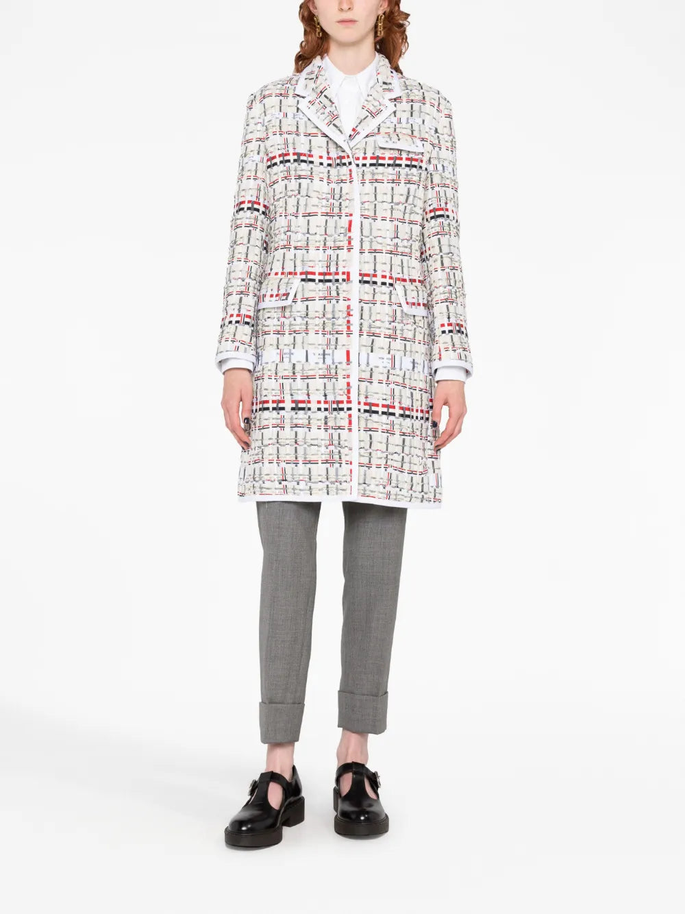 Single-Breasted Tweed Coat