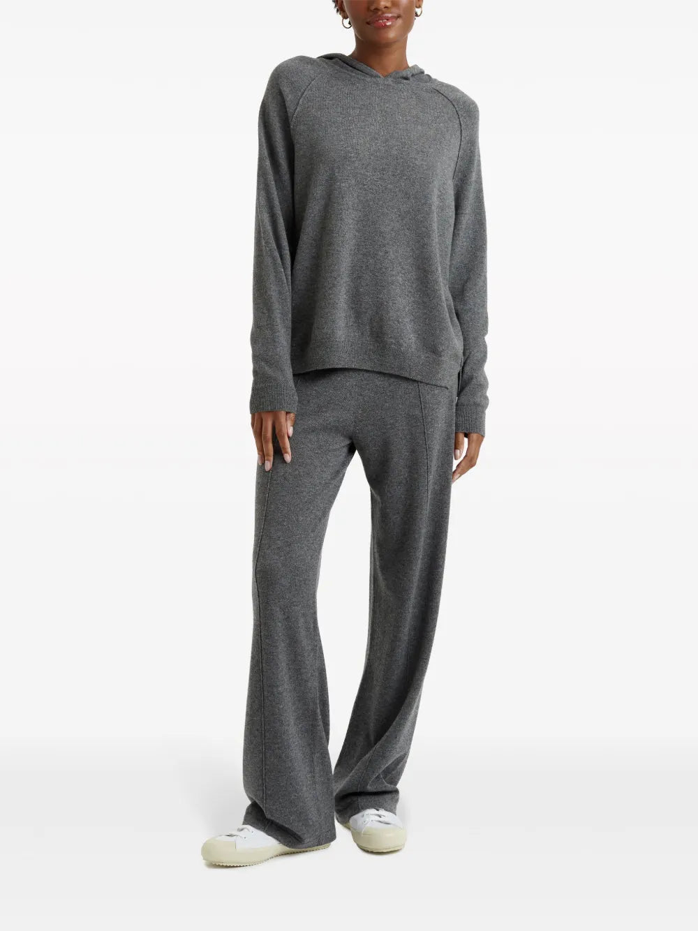 Wide-Leg Wool Blend Track Pants