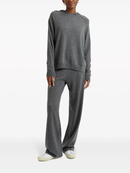 Wide-Leg Wool Blend Track Pants