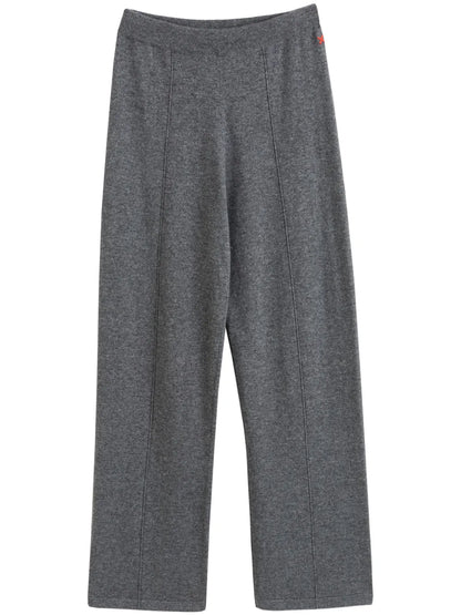 Wide-Leg Wool Blend Track Pants