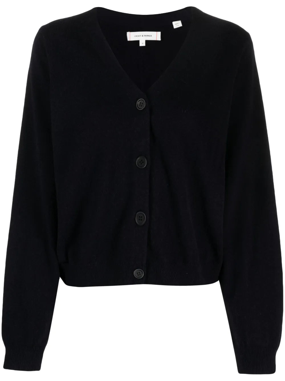 V-Neck Cropped Wool Cardigan