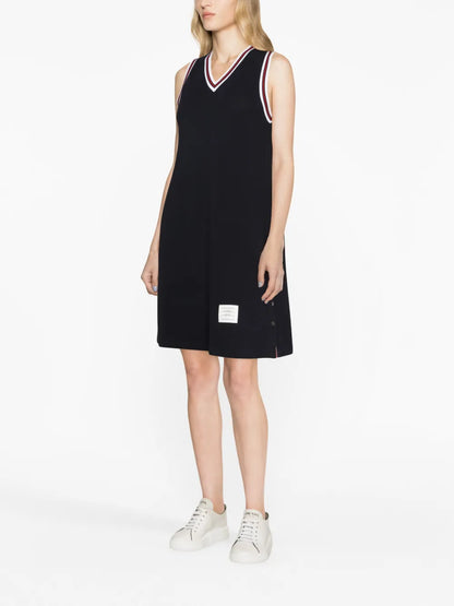 Rwb-Stripe Piqué Tennis Minidress