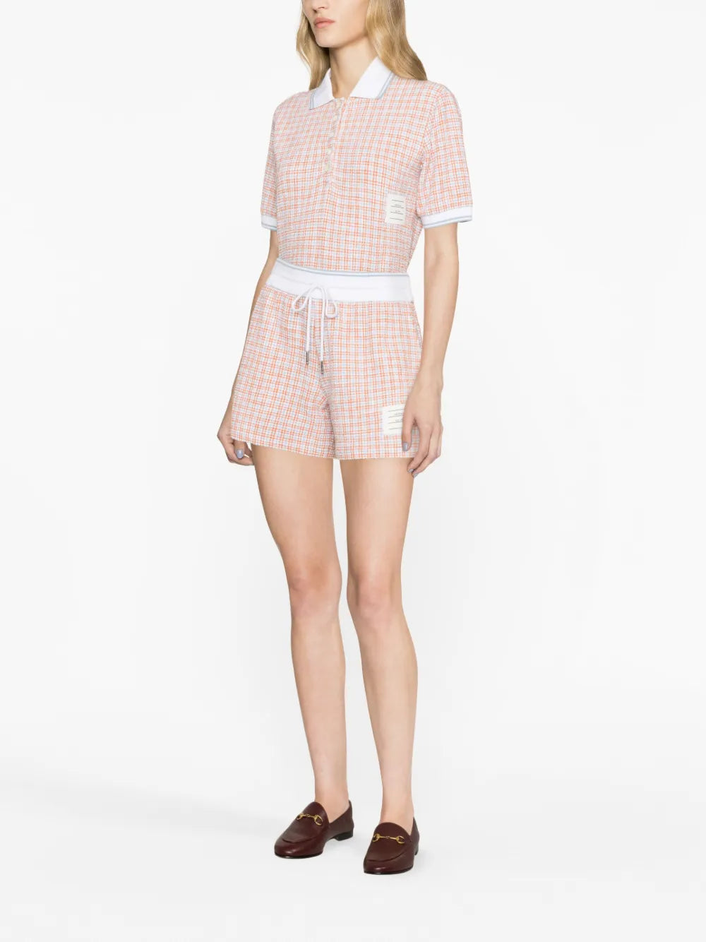 Checked Tweed Track Shorts