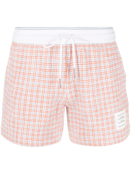 Checked Tweed Track Shorts