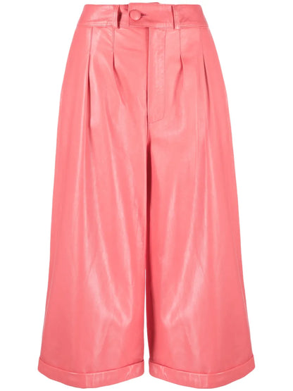 Hose Leather Cropped Trousers
