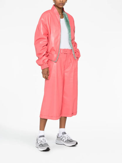 Hose Leather Cropped Trousers