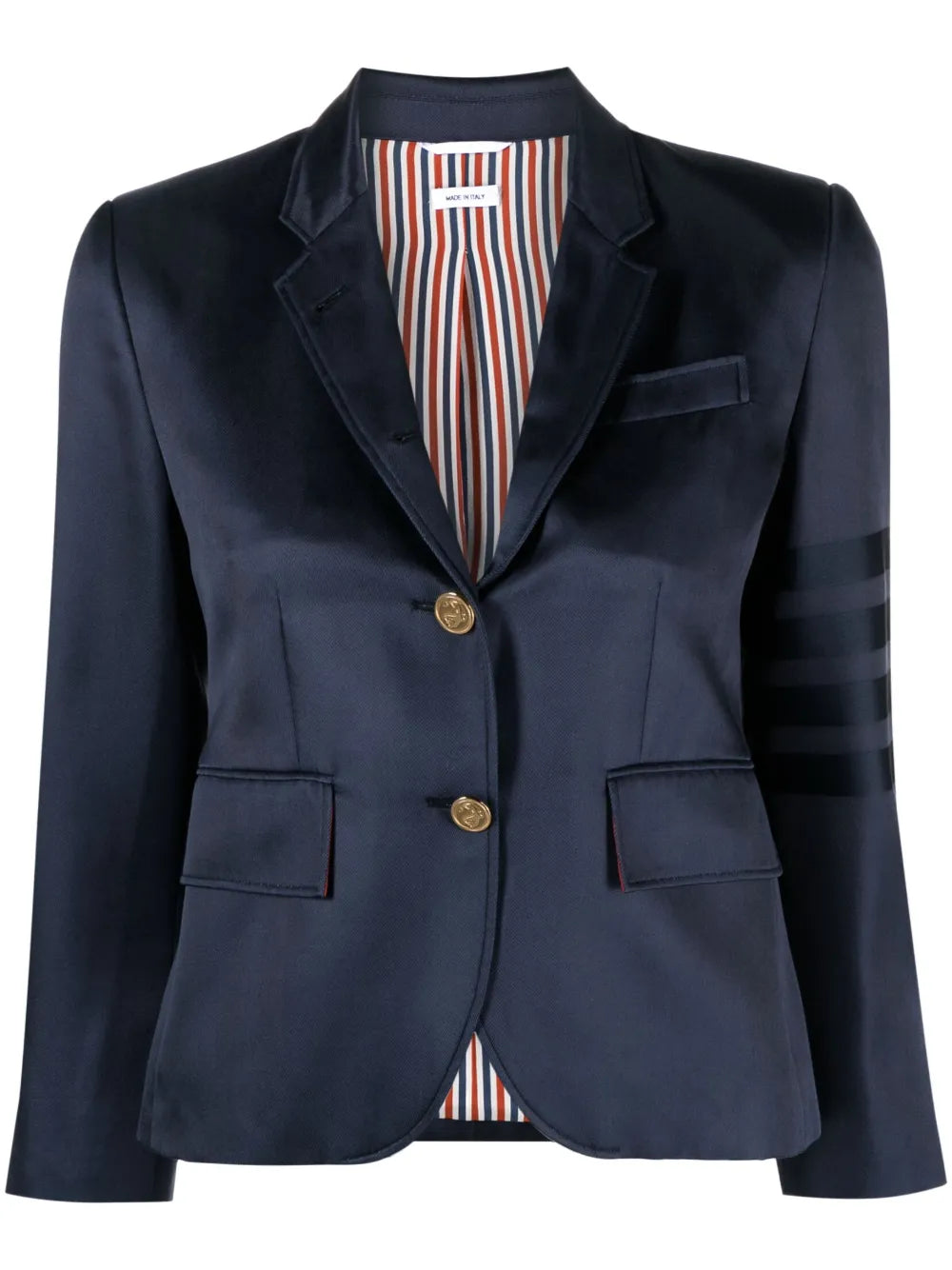 4-Bar Single-Breasted Silk Blazer