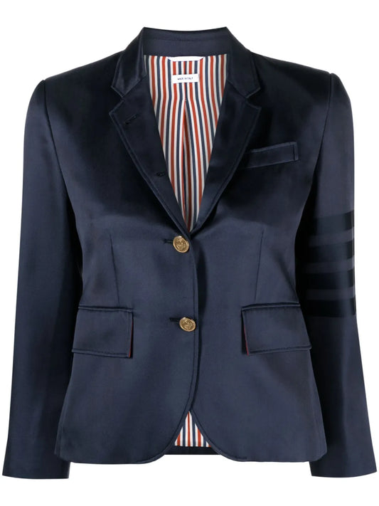 4-Bar Single-Breasted Silk Blazer