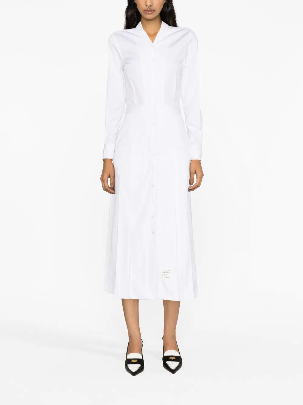 Pleated Poplin Shirtdress
