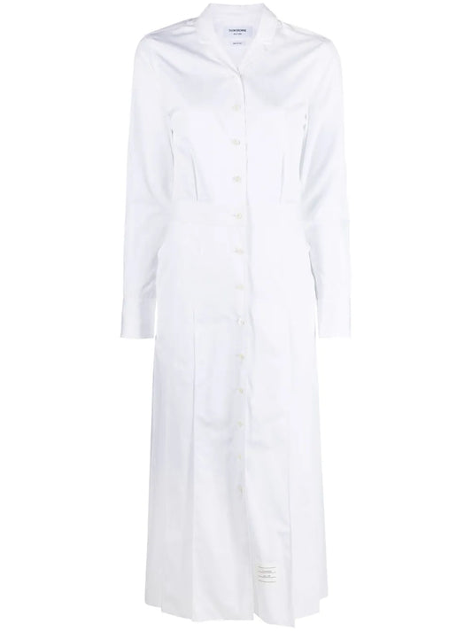 Pleated Poplin Shirtdress