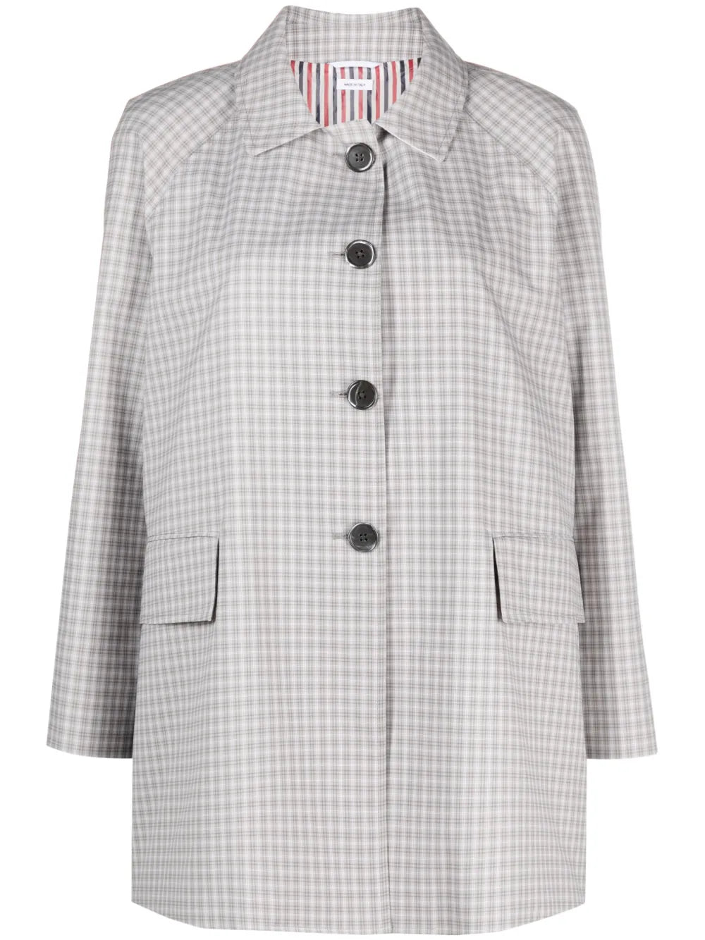 Check-Pattern Cropped Coat