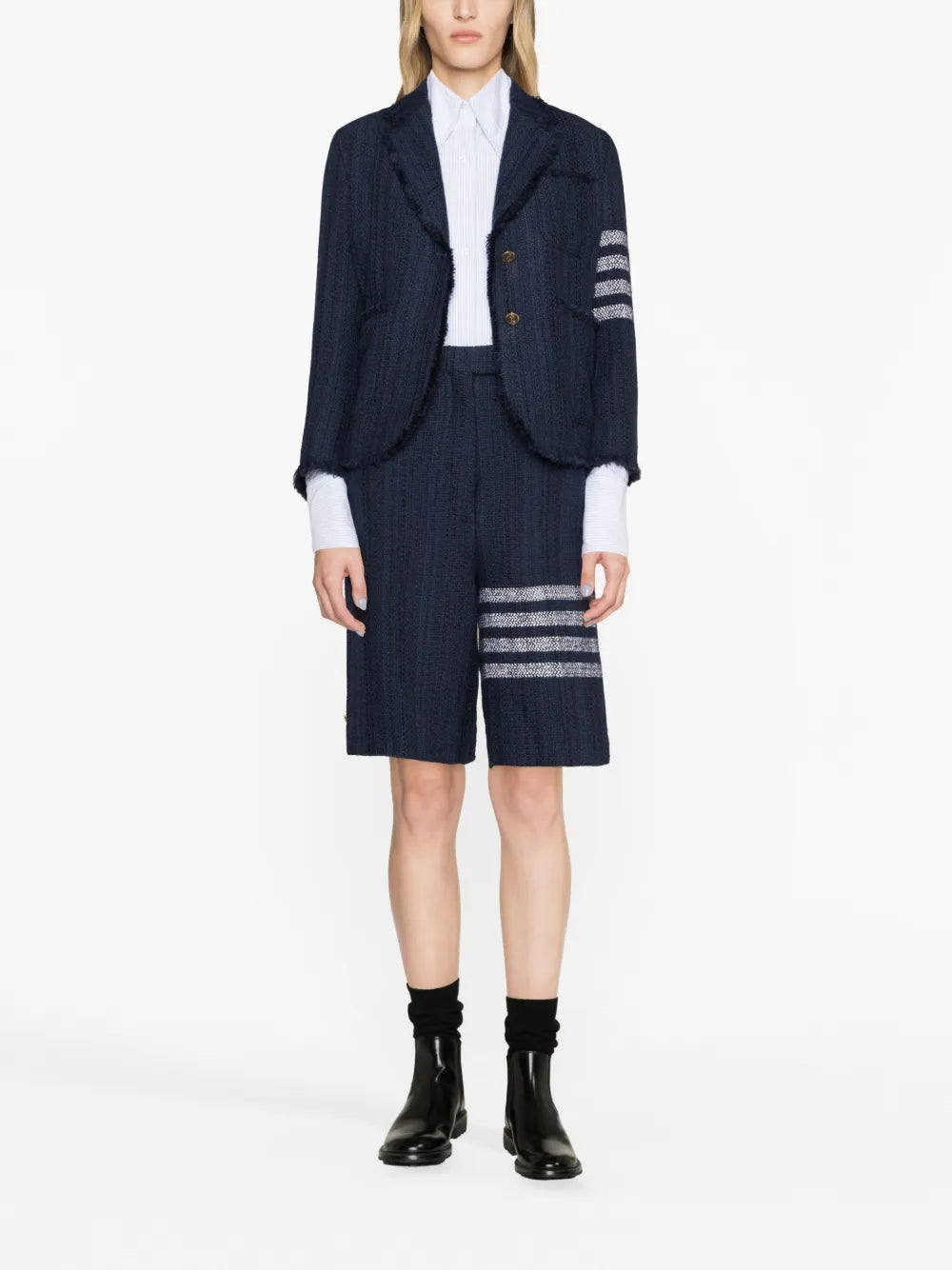 4-Bar Stripe High-Waisted Shorts