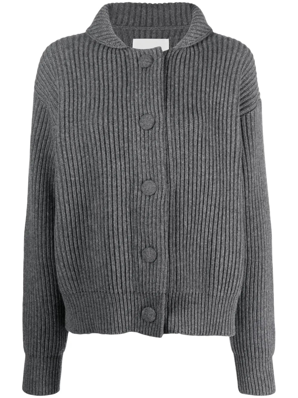 Long-Sleeved Ribbed-Knit Wool Cardigan