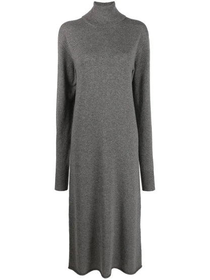 High-Neck Cashmere Knitted Dress
