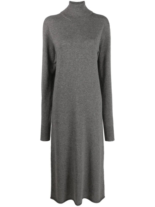 High-Neck Cashmere Knitted Dress