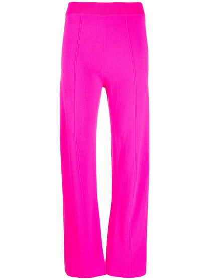 Fine-Knit Wide-Leg Track Pants