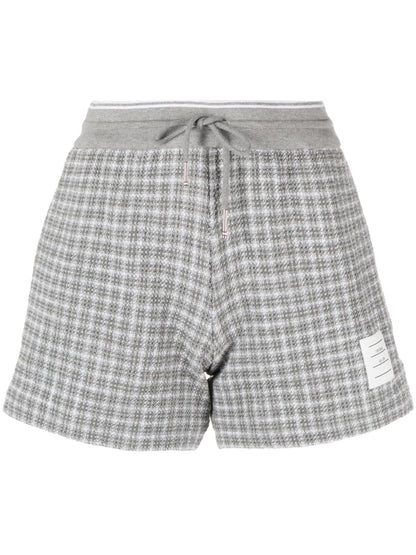 Checked Tweed Track Shorts