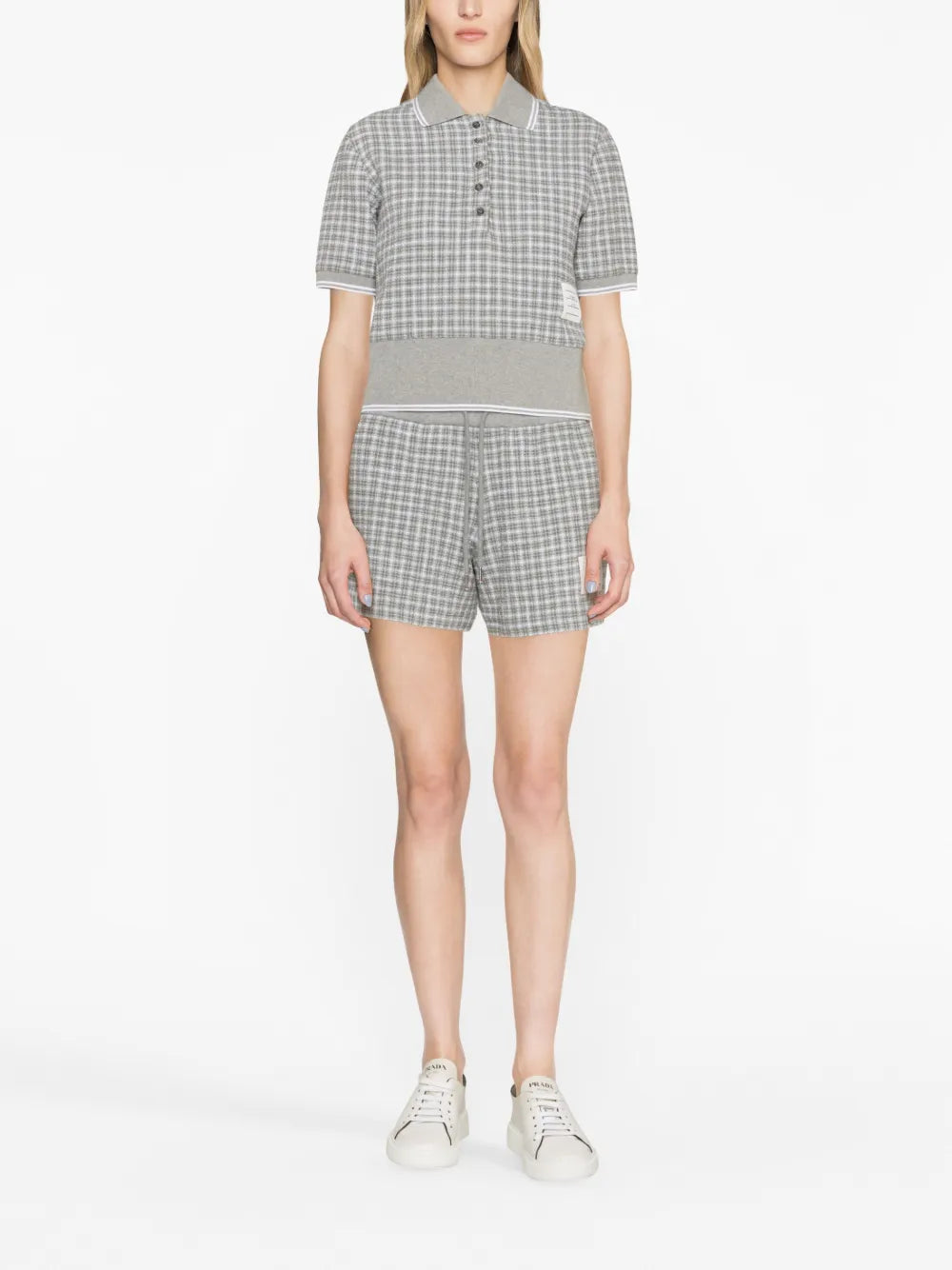 Checked Tweed Track Shorts