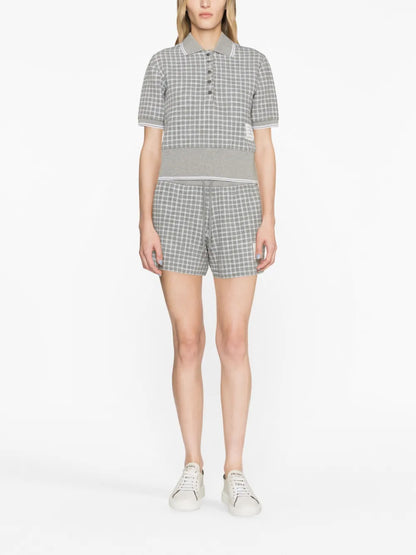 Checked Tweed Track Shorts