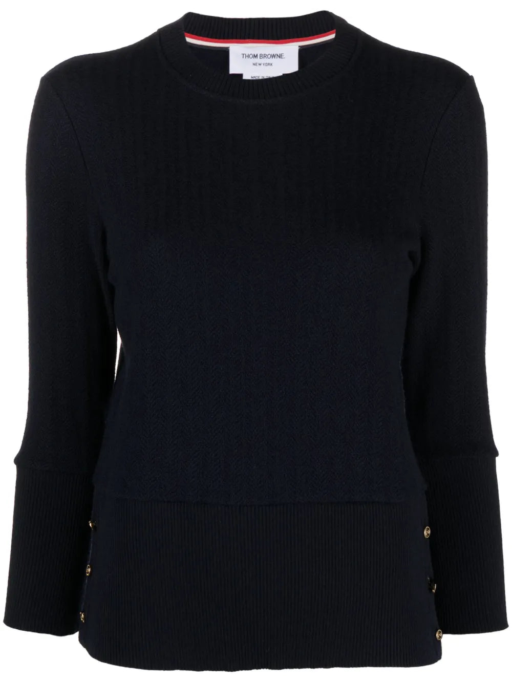 Chevron-Knit Virgin-Wool Sweater