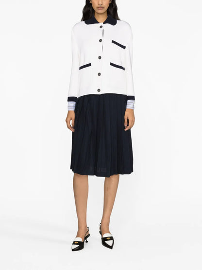 Colourblock-Trims Knitted Cardigan