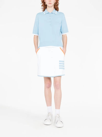 4-Bar Box Pleat Miniskirt