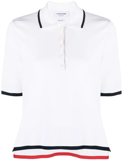 Rib-Stitch Boxy Polo Shirt