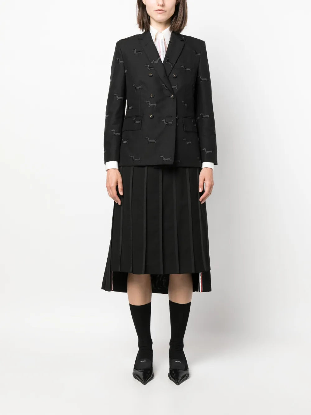 Rwb-Placket Transparent Silk Shirt