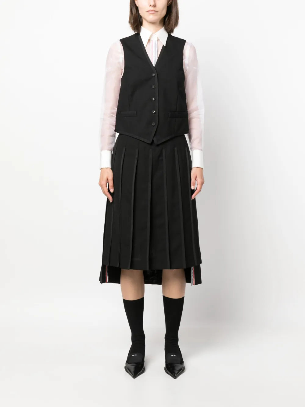 V-Neck Button-Fastening Waistcoat