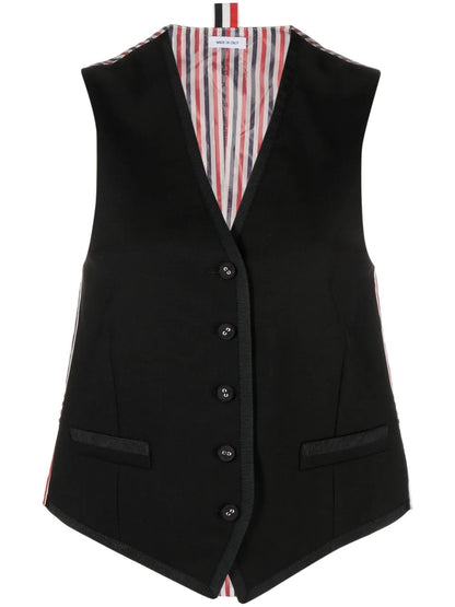V-Neck Button-Fastening Waistcoat