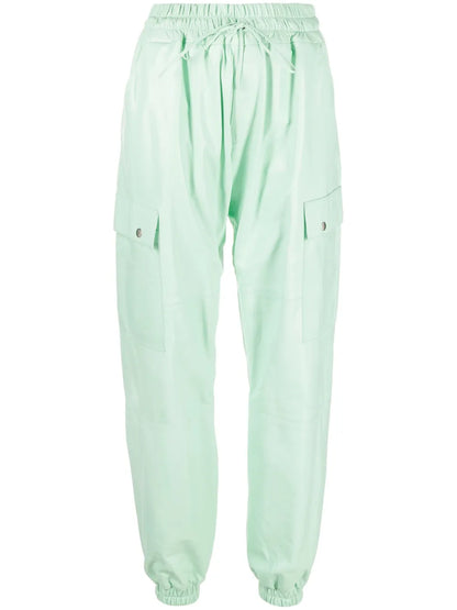 Drawstring Leather Track Pants