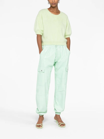 Drawstring Leather Track Pants