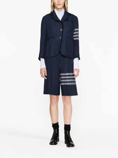 4 Bar-Stripe Tweed Jacket
