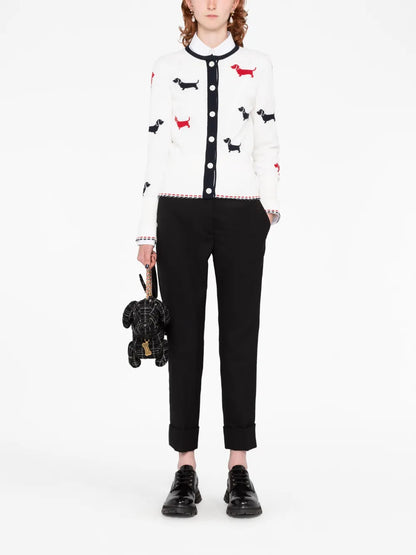 Intarsia-Knit Hector Cotton Cardigan