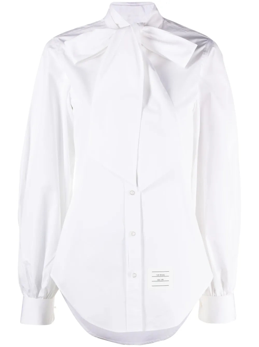 Oversized-Bow Poplin Cotton Shirt
