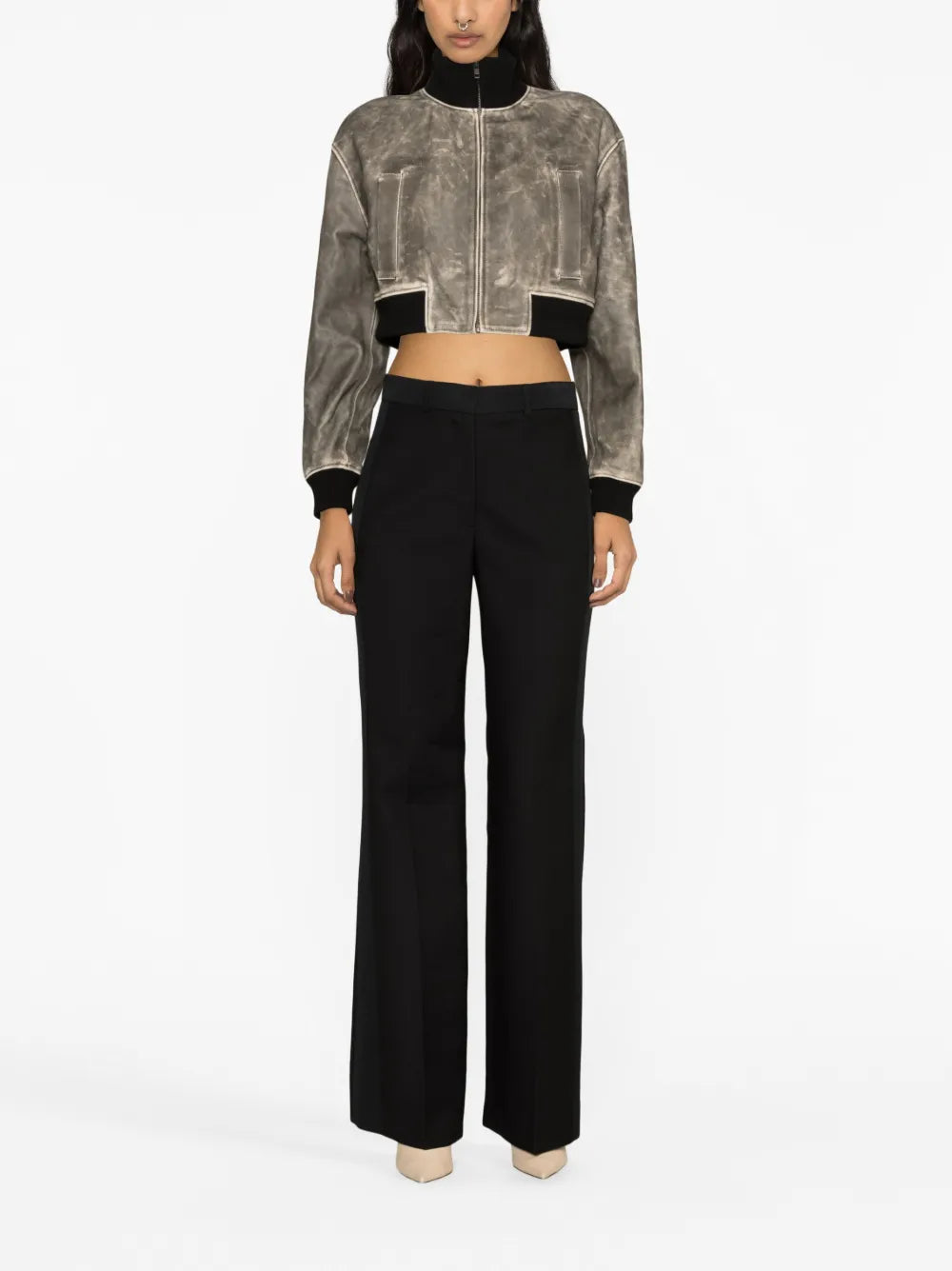 Cropped Leather Jacket