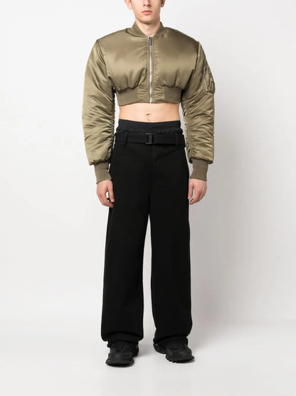 Cropped Padded Bomber Jacket