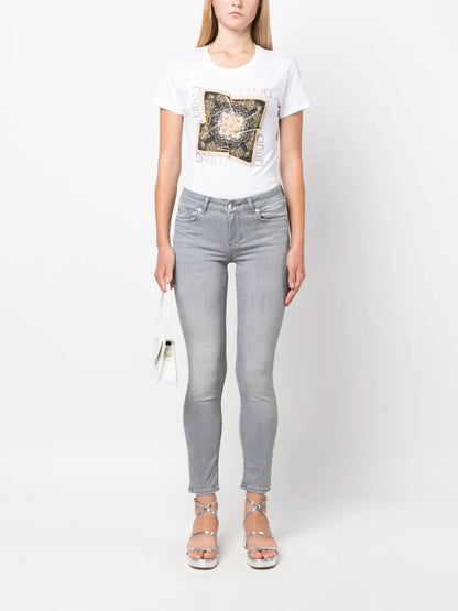 Logo-Patch Skinny Jeans