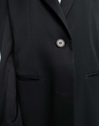 Oversized Woven Blazer With Pockets