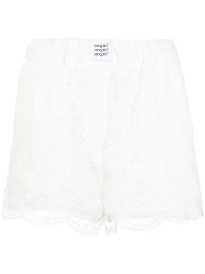 Lace-Panelling Short Shorts