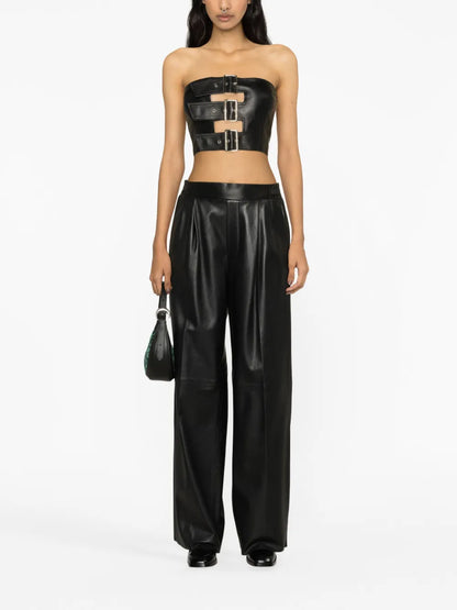 Cut-Out Buckled Bandeau Top