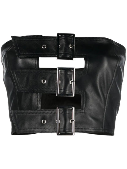 Cut-Out Buckled Bandeau Top