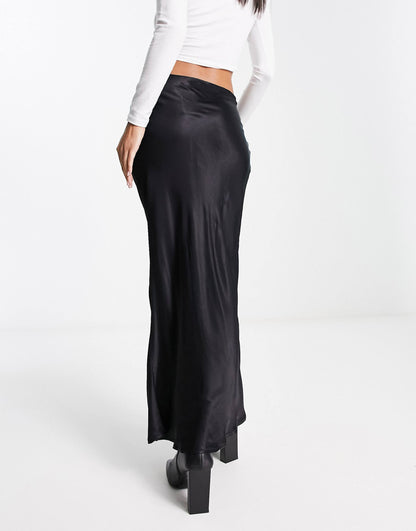 Satin Bias Midi Skirt