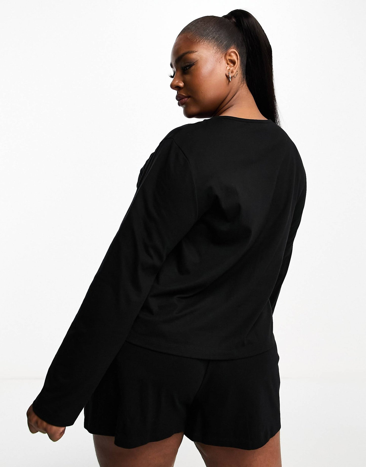 Curve Mix & Match Cotton Long Sleeve Henley Pyjama Top