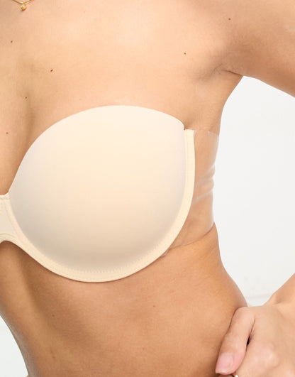 Moulded Strapless Backless Bra With Stick On Wing