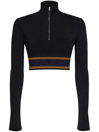 Logo-Underband Cropped Jumper