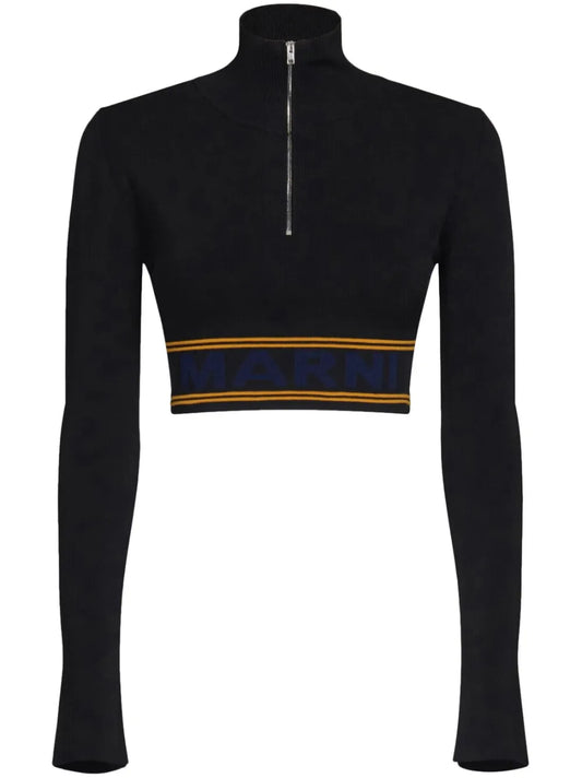 Logo-Underband Cropped Jumper